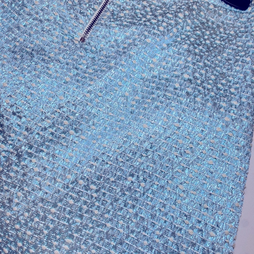 Alice + Olivia Ice Blue A-Line Mini Skirt for nightlife - Picture 4 of 9